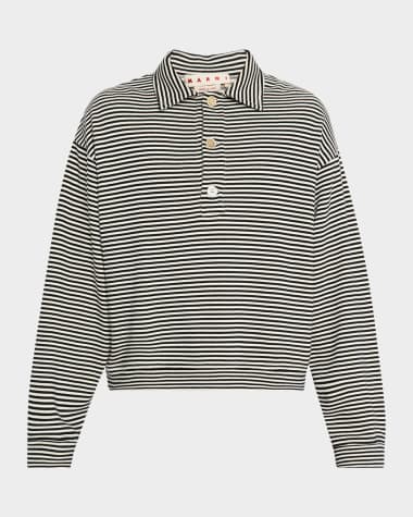Marni Men's Sailor Stripe Cotton Polo Sweatshirt
