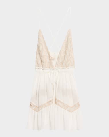 Ramy Brook Kerry Crochet-Trim Mini Dress
