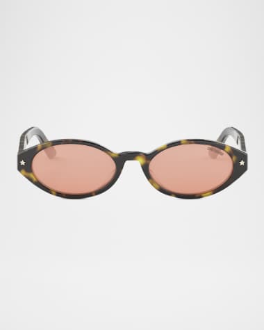 DIOR DiorPacific R1I Logo-Print Oval Sunglasses