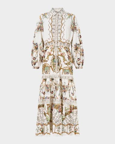 Camilla Dressing Room Drama Tiered Maxi Shirtdress