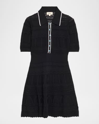 L'Agence Dakoa Collared Flare Mini Dress