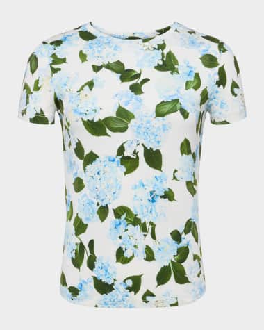 L'Agence Ressi Short-Sleeve Hydrangea Tee