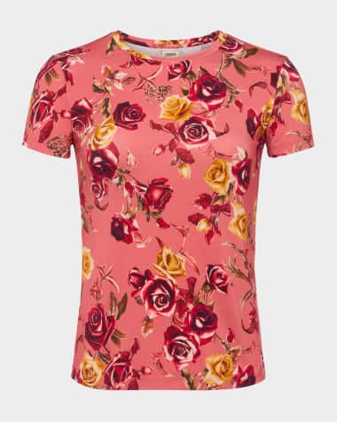 L'Agence Ressi Short-Sleeve Western Rose Tee
