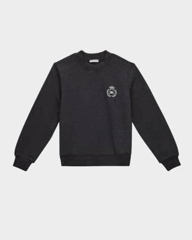 Dolce&Gabbana Boy's Crewneck Sweatshirt W Crest Patch, Size 4-6