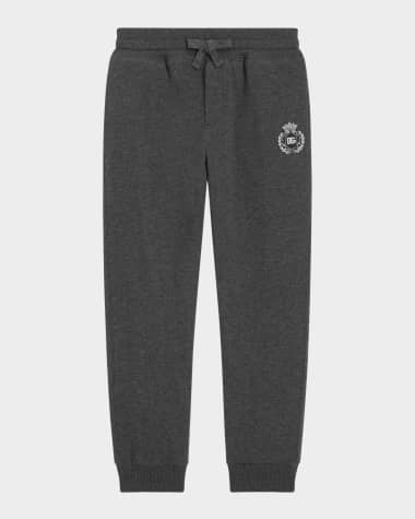 Dolce&Gabbana Boy's Melange Knit Cotton Jog Pants, Size 4-6