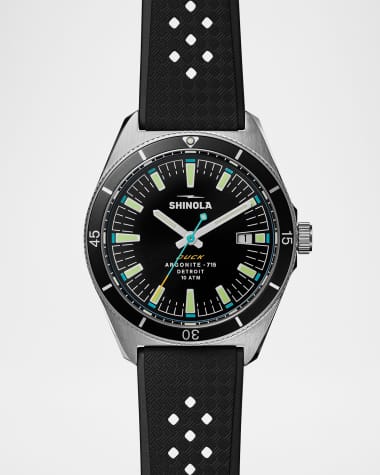 Shinola Men's Duck Rubber-Strap Analog Watch, 40mm