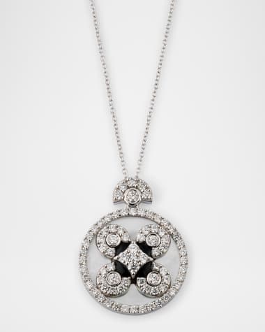Miseno Baia Sommersa Necklace in 18K White Gold with White Diamonds, Onyx and Mother Of Pearl