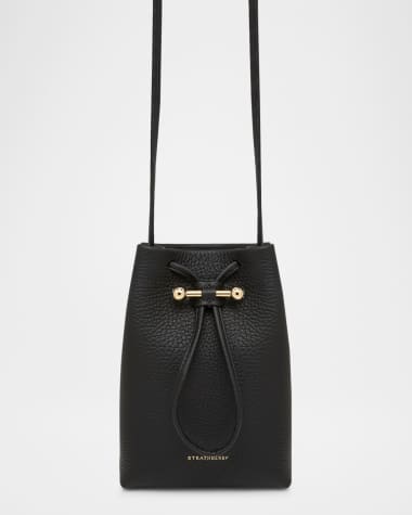 STRATHBERRY Osette Drawstring Leather Crossbody Pouch Bag