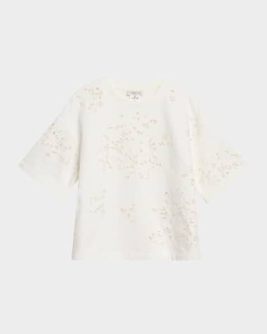 Lafayette 148 New York Eyelet-Embroidered Cotton Sweatshirt