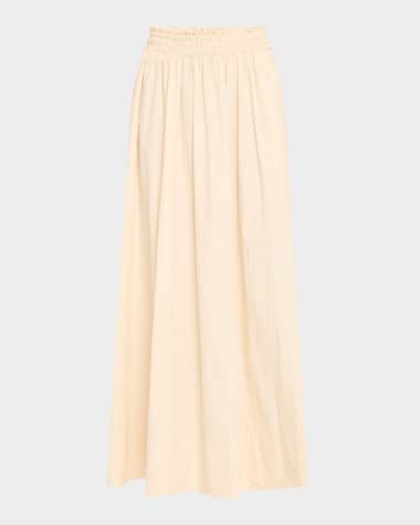 Lafayette 148 New York Ruched A-Line Maxi Skirt