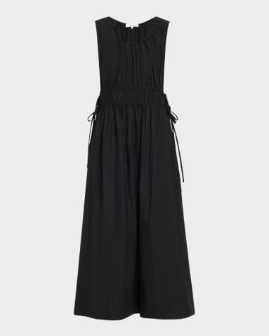 Lafayette 148 New York Sleeveless Gathered-Waist Midi Dress