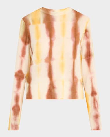 Lafayette 148 New York Tie-Dye Crewneck Cashmere Sweater