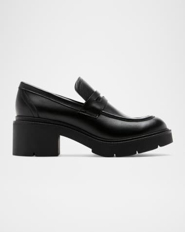 La Canadienne Alisa Shiny Crinkle Leather Loafers