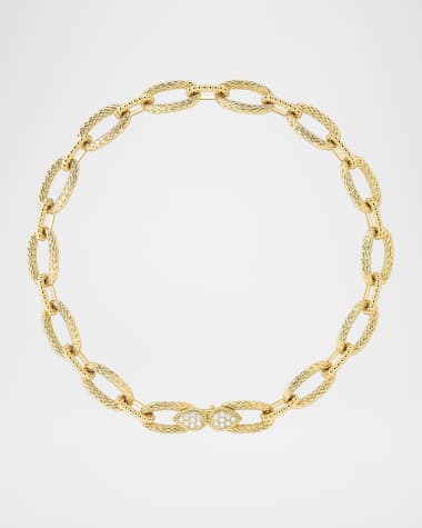 Boucheron 18K Yellow Gold Serpent Boheme Diamond Vintage Link Necklace
