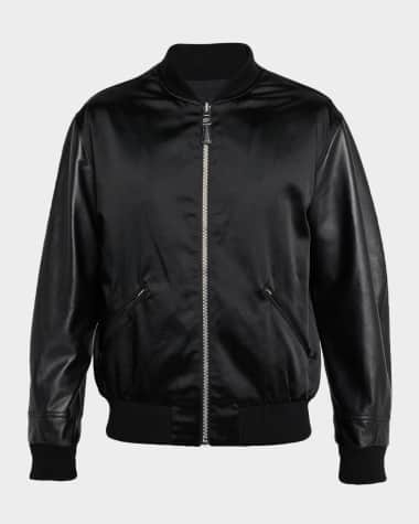 Givenchy Men's Mix Material Back-Logo Varsity Jacket