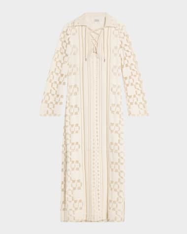 SIMKHAI Wiliama Lace-Up Maxi Dress