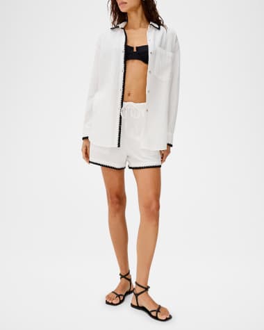 V-Neck Hardware One-Piece Swimsuit