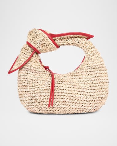 POOLSIDE The Josie Knot Raffia Top-Handle Bag