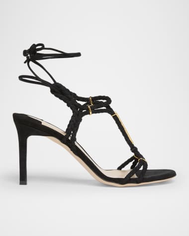 TOM FORD Lily Suede Ankle-Tie Sandals