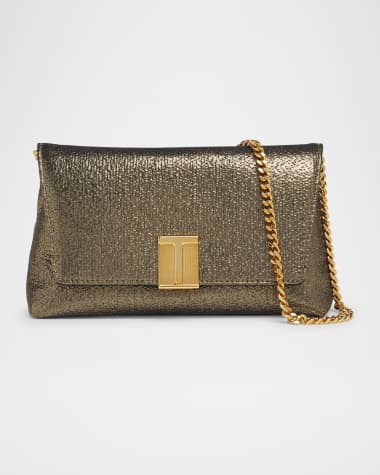 TOM FORD Nobile Mini Clutch Bag in Laminated Fabric