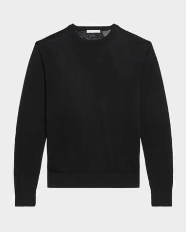 Helmut Lang Men's Linen Logo Long-Sleeve Top