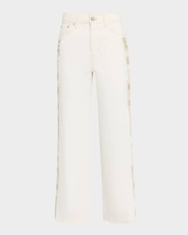 Rails Getty Crochet-Trim Cropped Jeans