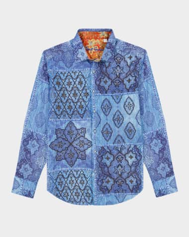 Robert Graham Men's Beaded Patchwork Sport Shirt