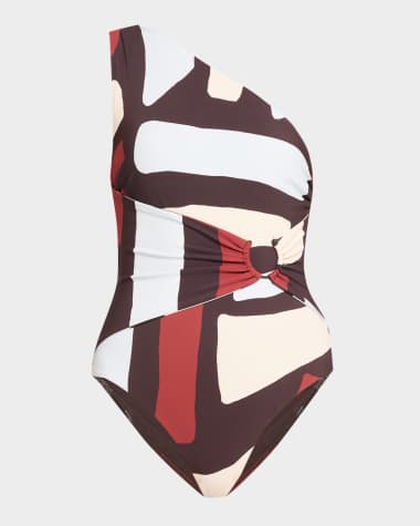 JETS Australia Belted Asymmetric One-Piece Swimsuit