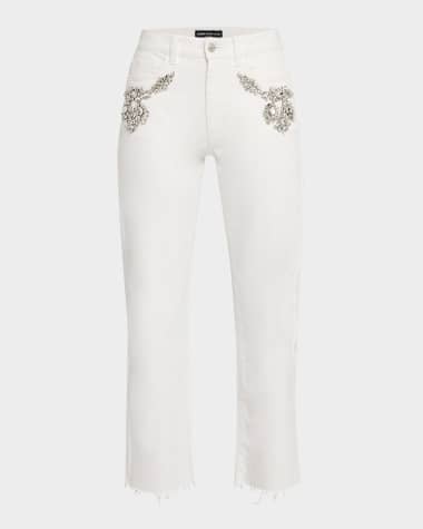 Generation Love Carolyn Embellished Straight Crop Jeans