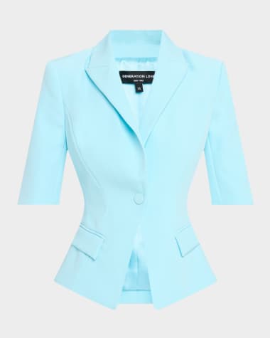 Generation Love Melbourne Short-Sleeve Crepe Blazer