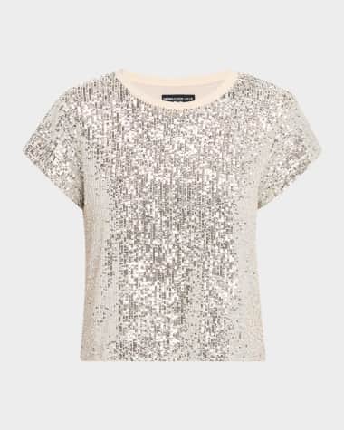 Generation Love Kai Sequined Short-Sleeve Top