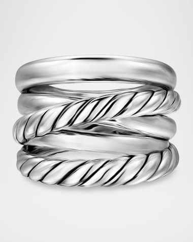 David Yurman Crossover 5 Row Ring in Silver, 17.5mm
