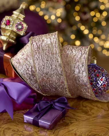 D. Stevens Crushed Metallic Lame Christmas Ribbon, 2.5"W x 10 Yards