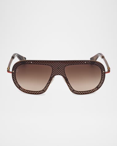 Christian Louboutin Studded Metal Shield Sunglasses