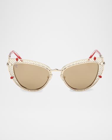Christian Louboutin Miss Z Metal Cat-Eye Sunglasses
