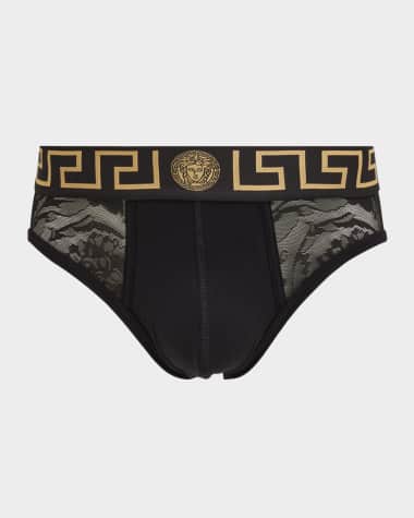 Versace Men's Baroque Mesh Jacquard Briefs