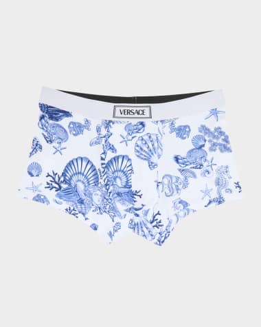 Versace Men's La Vacanza Ribbed Boxer Briefs