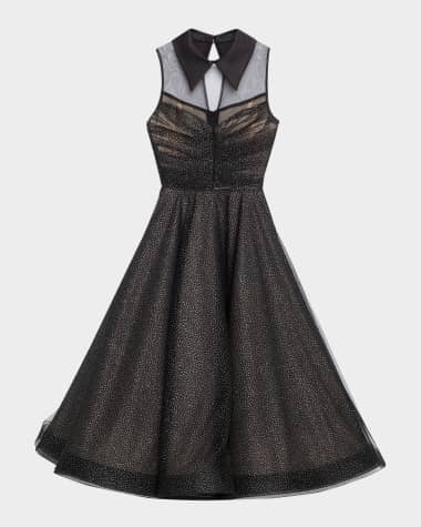 Bronx and Banco Charlotte Metallic Speckled Illusion Midi Dress
