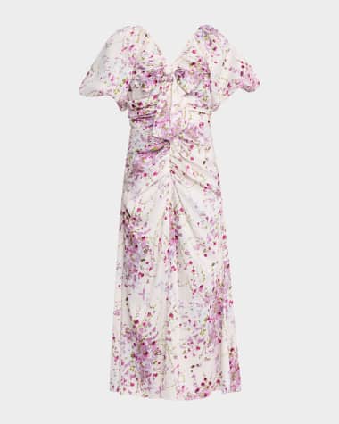 Cinq a Sept Brenton Puff-Sleeve Midsummer Bloom Dress