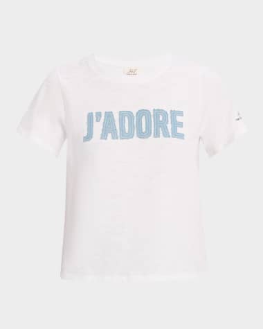 Cinq a Sept Shrunken Denim J'Adore Tee