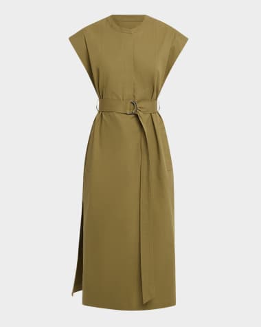 neiman marcus shirt dress Cinq a Sept Leilah Ruffle Silk T-Shirt Dress