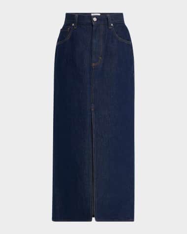 Good Work by Argent x Citizens of Humanity Gwynn Cotton Denim Midi Pencil Skirt