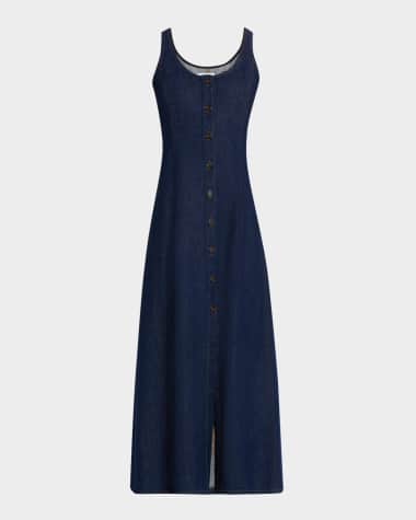 Good Work by Argent x Citizens of Humanity Farrow Sleeveless Cotton Denim Midi Dress
