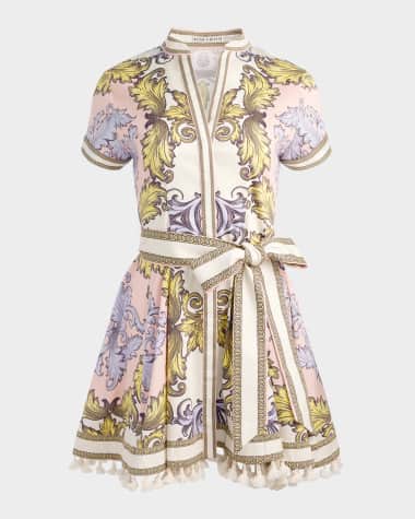 Alice + Olivia Lucy Short-Sleeve Mini Shirtdress