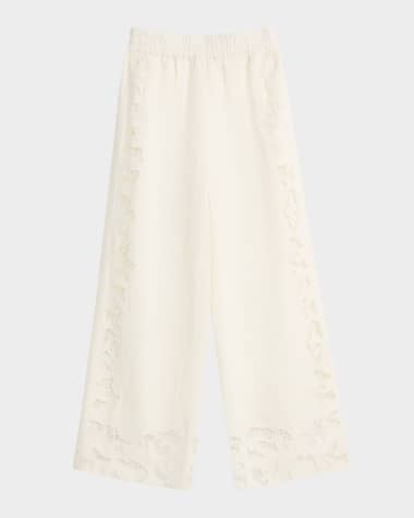Alice + Olivia Tanya Eyelet Pull-On Pants