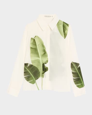Alice + Olivia Jungle Palm Willa Placket Top