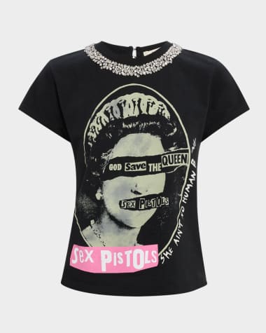 Alice + Olivia Atlas Embellished Neckline Tee