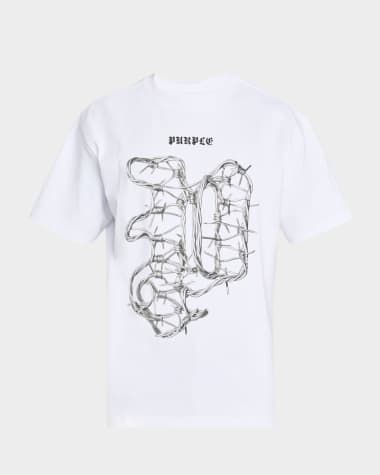 PURPLE Men's Jersey Barbed Wire Graphic Logo T-Shirt