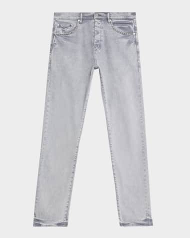 PURPLE Men's Alloy Studs Slim Overdyed Jeans