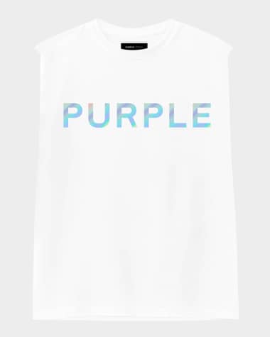 PURPLE Men's Sleeveless Textured Logo Top